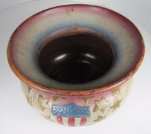 Load image into Gallery viewer, Antique Redware US Crest Thirteen Star Americana Pottery Spittoon Cuspidor Pot
