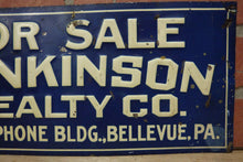 Load image into Gallery viewer, JENKINSON REALTY Co CAMERAPHONE Bldg BELLEVUE PA Old Embossed Tin Ad Sign
