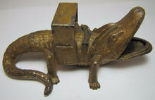 Load image into Gallery viewer, ALLIGATOR ST PETERSBURG Old Fla Souvenir Ash Tray Cigar Rest Matchbook Holder
