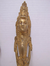 Load image into Gallery viewer, Brass Maidens Head Old Pair Decorative Arts Architectural Hardware Elements
