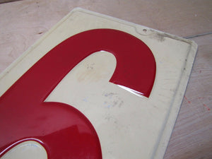 Original Gas Station Price # 6 Sign embossed large metal number six nine 6/9 gp