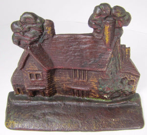 Antique Cast Iron Figural House Doorstop Ancestral Home of George Washington