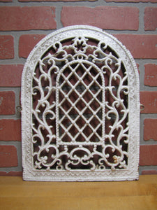 Antique Tombstone Decorative Arts Cast Iron Vent Grate Cover Architectural Hardware Element