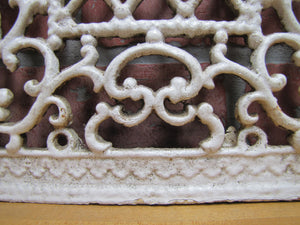 Antique Tombstone Decorative Arts Cast Iron Vent Grate Cover Architectural Hardware Element