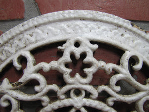 Antique Tombstone Decorative Arts Cast Iron Vent Grate Cover Architectural Hardware Element