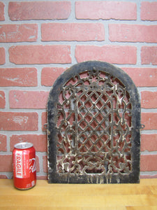 Antique Tombstone Decorative Arts Cast Iron Vent Grate Cover Architectural Hardware Element