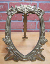 Load image into Gallery viewer, Tulips Flowers Vines Heart Center Vintage Brass Decorative Arts Frame Art Nouveau Style
