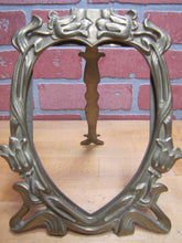 Load image into Gallery viewer, Tulips Flowers Vines Heart Center Vintage Brass Decorative Arts Frame Art Nouveau Style
