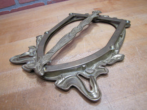 Tulips Flowers Vines Heart Center Vintage Brass Decorative Arts Frame Art Nouveau Style