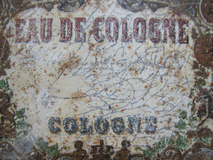 EAU DE COLGNE Antique Advertising Sign SUUM CUIQUE Prize Medals London Paris