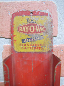 BUY RAY-O-VAC LEAK PROOF FLASHLIGHT BATTERIES Old Store Display Battery Sign Ad