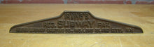 Load image into Gallery viewer, IRVING SUBWAY GRATING Co LONG ISLAND CITY NY Old Brass Small Ad Sign Plaque Nameplate
