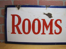 Load image into Gallery viewer, ROOMS $2.00 Old Double Sided Porcelain Advertising Sign General Steel Wares Products
