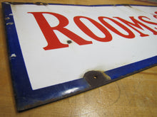 Load image into Gallery viewer, ROOMS $2.00 Old Double Sided Porcelain Advertising Sign General Steel Wares Products
