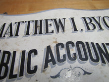 Load image into Gallery viewer, MATTHEW BYOCK PUBLIC ACCOUNTANT Vintage Double Sided Wooden Advertising Sign
