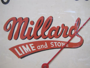 MILLARD LIME & STONE Co ANNVILLE PA Original Old Advertising Thermometer Sign T W O'CONNELL & CO CHICAGO 13 ILL