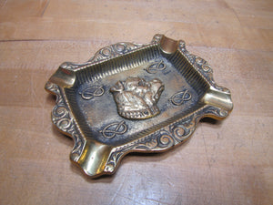 BULLDOG Old Thick Brass Dog Head Decorative Arts Cigar Ashtray Tray