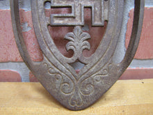 Load image into Gallery viewer, GOOD LUCK SWIRLING LOGS Antique Cast Iron Trivet Iron Tool Turn of Century 1900
