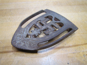 GOOD LUCK SWIRLING LOGS Antique Cast Iron Trivet Iron Tool Turn of Century 1900