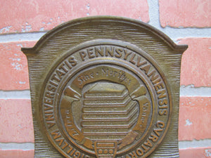 UNIVERSITY of PENNSYLVANIA Antique Cast Iron Doorstop Bookend Art Statue CS&C Co