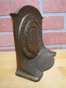 UNIVERSITY of PENNSYLVANIA Antique Cast Iron Doorstop Bookend Art Statue CS&C Co