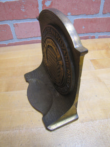 UNIVERSITY of PENNSYLVANIA Antique Cast Iron Doorstop Bookend Art Statue CS&C Co