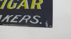 LA FLOR DE ERB 10c CIGAR Antique Embossed Tin Store Display Ad Sign Nat'l Sign Co Dayton O