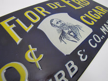 Load image into Gallery viewer, LA FLOR DE ERB 10c CIGAR Antique Embossed Tin Store Display Ad Sign Nat&#39;l Sign Co Dayton O
