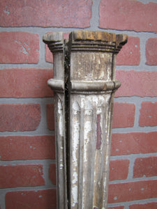 Old Wooden Column Decorative Arts Fluted Architectural Hardware Element 26" Tall