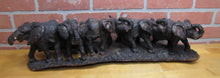 Load image into Gallery viewer, Old Ironwood Elephant Family Herd Sculpture large detailed hand carved artwork
