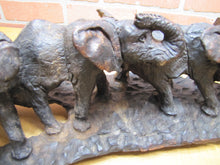 Load image into Gallery viewer, Old Ironwood Elephant Family Herd Sculpture large detailed hand carved artwork
