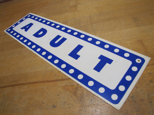 ADULT Old Double Sided Movie Rental Store Display Advertising Sign