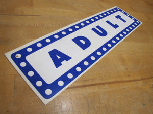 ADULT Old Double Sided Movie Rental Store Display Advertising Sign