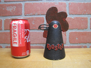 ROOSTER Vintage Cast Metal Paperweight Figural Head Farm Barn Chicken Bird