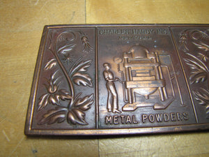 CHARLES HARDY NEW YORK METAL POWDERS Old Advertising Paperweight Sign Welding Ad