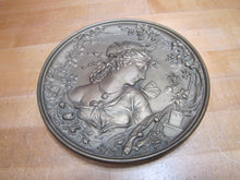 Load image into Gallery viewer, BRADLEY HUBBARD Lovely Maiden Butterfly Antique High Relief Plaque Charger B&amp;H
