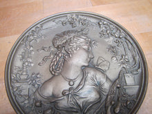 Load image into Gallery viewer, BRADLEY HUBBARD Lovely Maiden Butterfly Antique High Relief Plaque Charger B&amp;H
