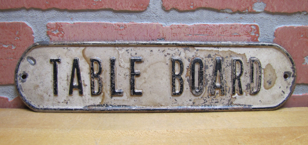 TABLE BOARD Original Old Embossed Tin Metal Store Display Advertising Sign