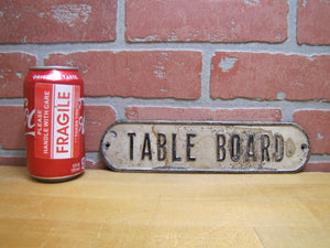 TABLE BOARD Original Old Embossed Tin Metal Store Display Advertising Sign