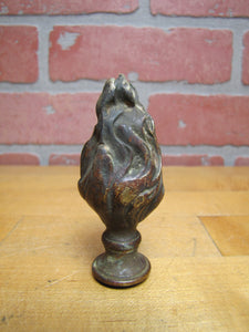 Antique Bronze Flame Finial Ornate Torch Decorative Arts Hardware Element