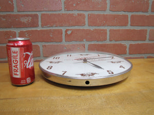 STANLEY PENN HAY & GRAIN Vintage Advertising Clock Bowed Glass RIDER RACE HORSE