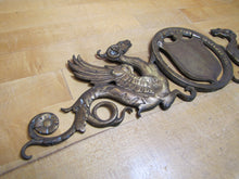 Load image into Gallery viewer, WINGED SERPENTS GRIFFIN MONSTERS BEASTS Antique Ornate Brass Decorative Arts Hardware Element
