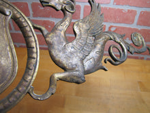 Load image into Gallery viewer, WINGED SERPENTS GRIFFIN MONSTERS BEASTS Antique Ornate Brass Decorative Arts Hardware Element
