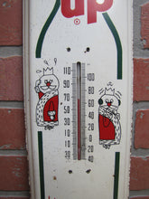 Load image into Gallery viewer, BUBBLE UP Orig Old Advertising Thermometer Sign Made in USA kiss of lemon lime
