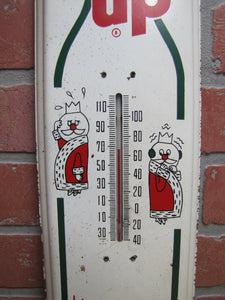 BUBBLE UP Orig Old Advertising Thermometer Sign Made in USA kiss of lemon lime