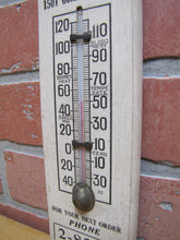 Load image into Gallery viewer, JEDDO HIGHLAND COAL Orig Old Wooden Advertising Thermometer Sign FLAMES Robert E Brader 1501 Gordon Street
