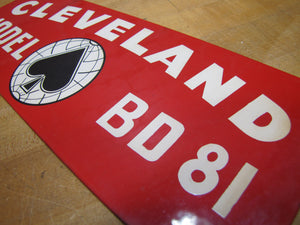 CLEVELAND MODEL BD81 Original Old Equipment Machinery Trencher Porcelain Advertising Sign