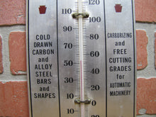 Load image into Gallery viewer, KEYSTONE DRAWN STEEL Co SPRING CITY Pa Old Ad Thermometer Sign GRAMMES Allentown
