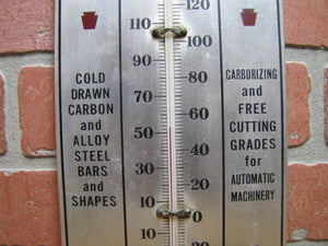 KEYSTONE DRAWN STEEL Co SPRING CITY Pa Old Ad Thermometer Sign GRAMMES Allentown
