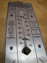 Load image into Gallery viewer, KEYSTONE DRAWN STEEL Co SPRING CITY Pa Old Ad Thermometer Sign GRAMMES Allentown
